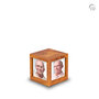 Persoonlijke handgemaakte houten MDF urn met foto's lichtbruin medium | fp-MPG 004 M