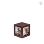 Persoonlijke handgemaakte houten MDF urn met foto's donkerbruin medium | fp-MPG 006 M