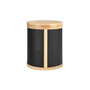 Handgemaakte houten grote urn | mk-Crossover zwart leer en  eiken groot