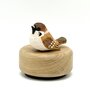 Houten mini urn vergeet me nietje met mus | hu-DHU A 123