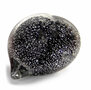 Glazen geblazen hart urn zwart zilverstof | ls-KUW.12.BC.SV